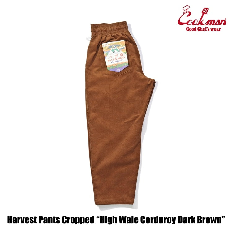 Cookman クックマン シェフパンツ Harvest Pants Cropped High Wale Corduroy Dark Brown