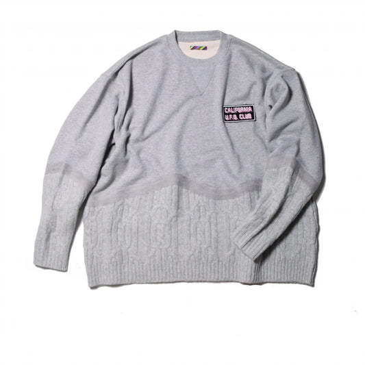 NATAL DESIGN ネイタル デザイン x is-ness  NEEDLE PUNCH UFO CLUB CREW SWEAT