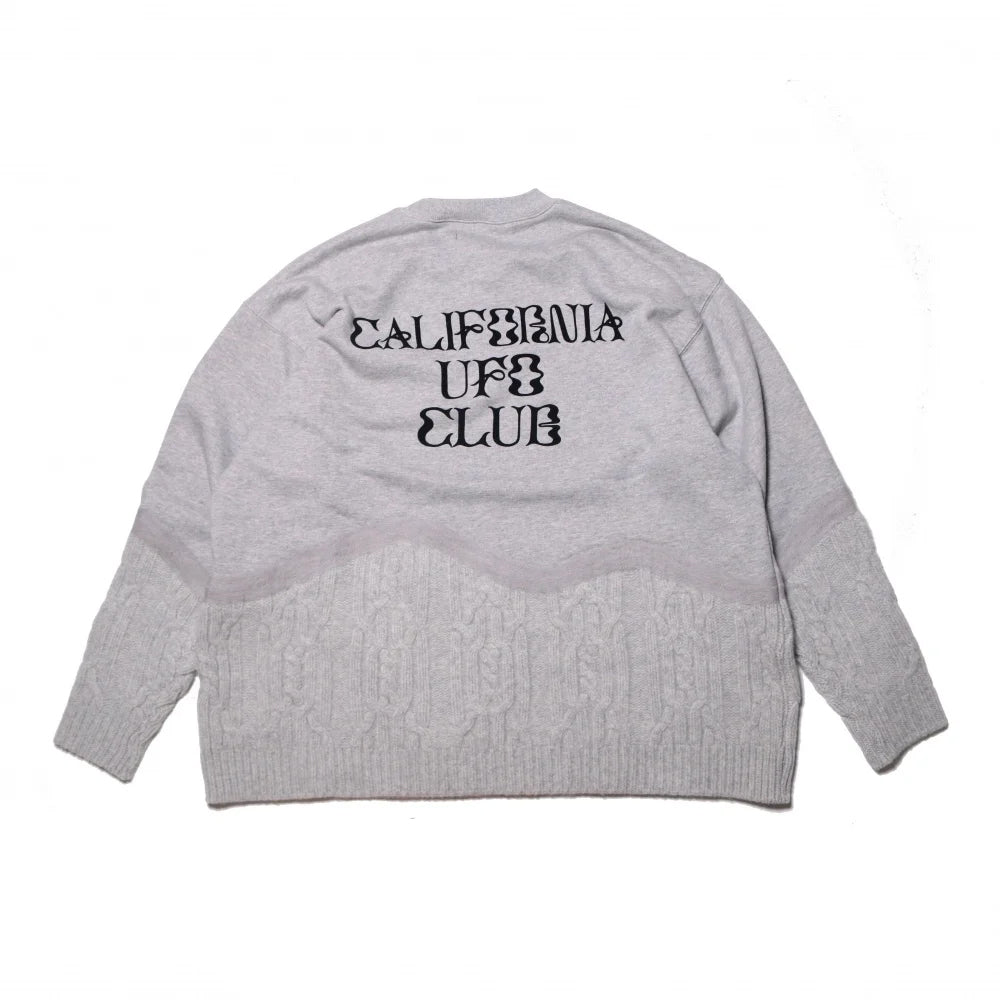 NATAL DESIGN ネイタル デザイン x is-ness  NEEDLE PUNCH UFO CLUB CREW SWEAT