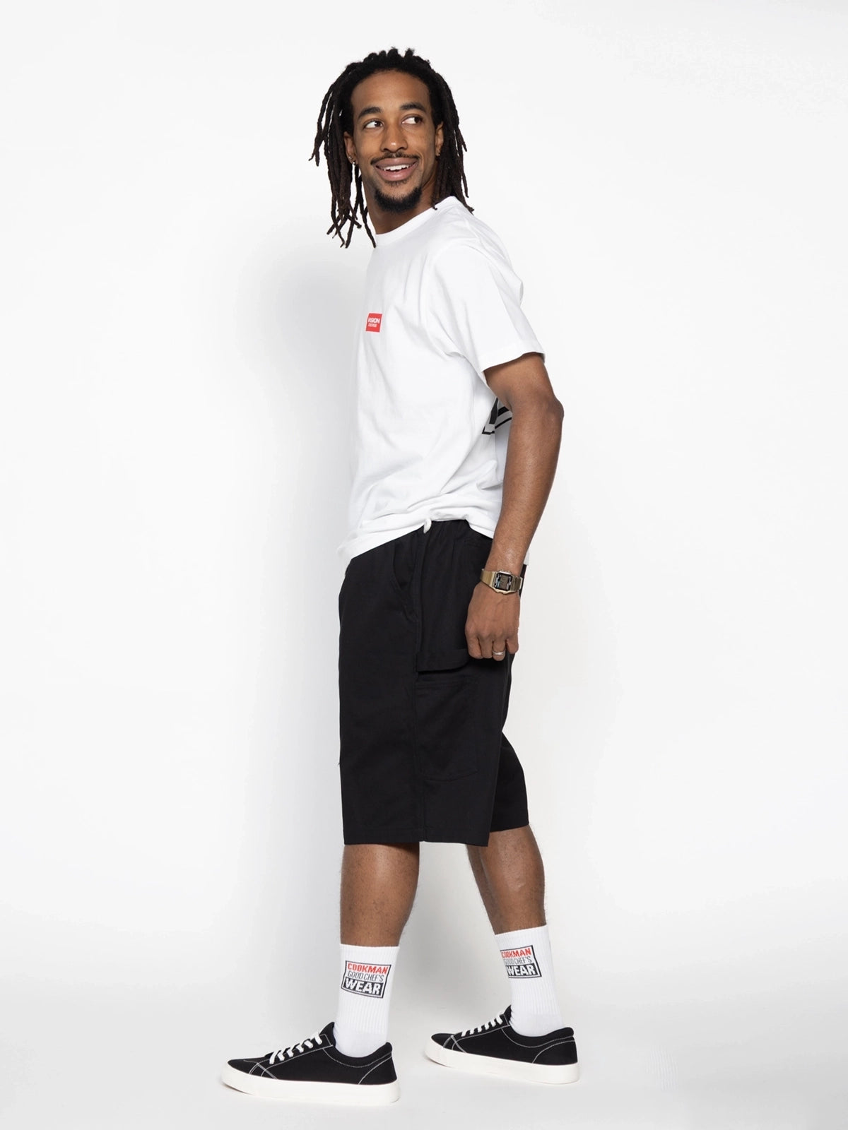 Cookman クックマン シェフパンツ Carpenter's Pants Short Heavy twill- BLACK -