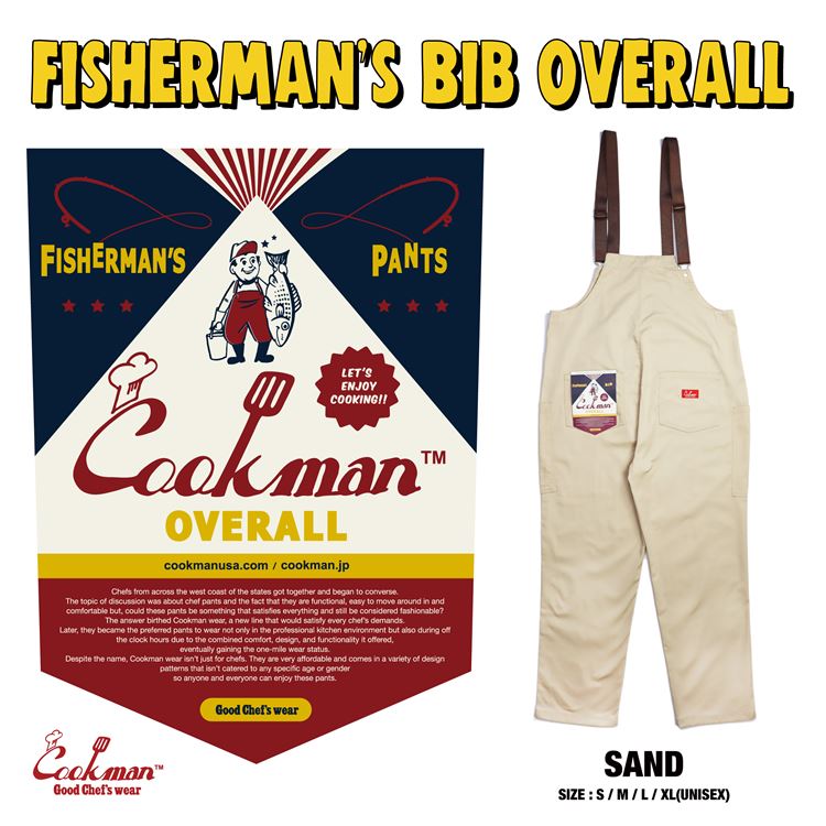 Cookman クックマン オーバーオール Fisherman's Bib Overall Sand