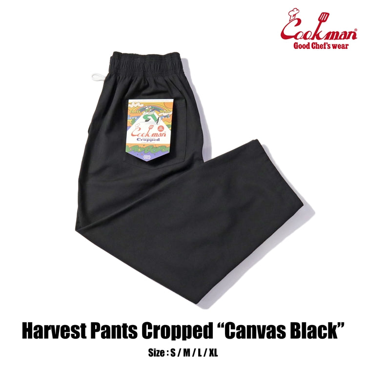 Cookman クックマン シェフパンツ Harvest Pants Cropped Canvas Black