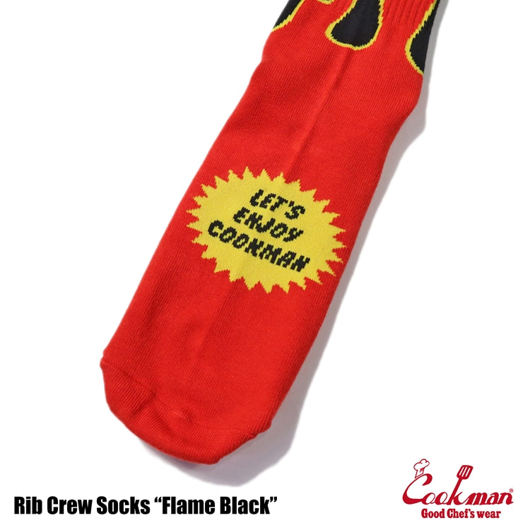 Cookman クックマン ソックス Rib Crew Socks Flame