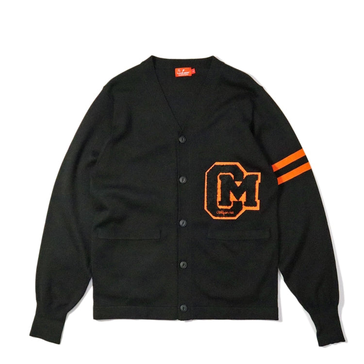 Cookman クックマン カーディガン Knitted Cardigan Letterman - BLACK -