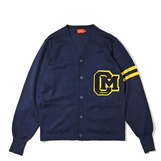 Cookman クックマン カーディガン Knitted Cardigan Letterman - NAVY -