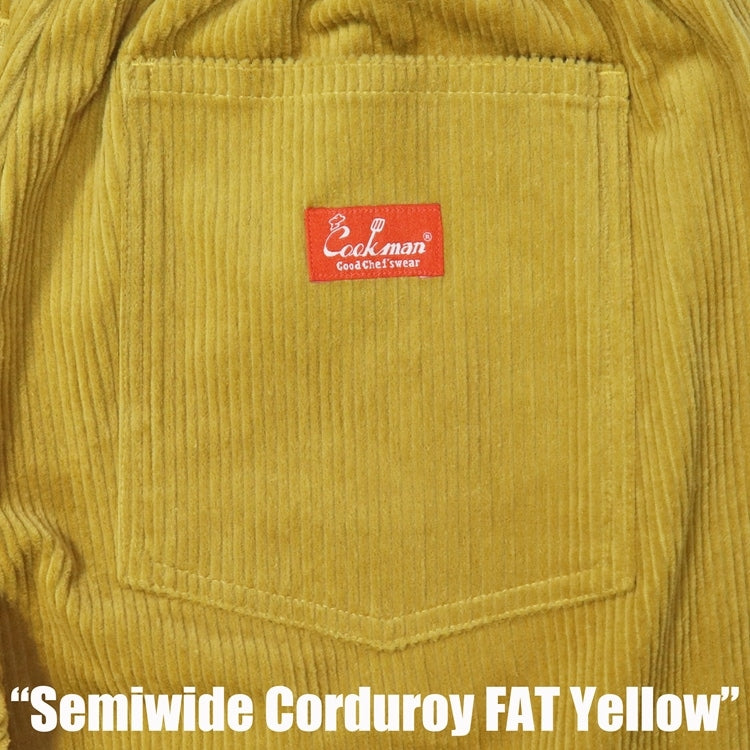 Cookman クックマン シェフパンツ Chef Pants Semiwide Corduroy FAT Yellow