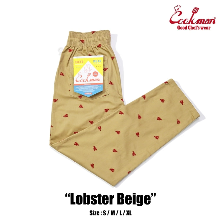 Cookman クックマン シェフパンツ Chef Pants Embroidery Lobster - BEIGE -