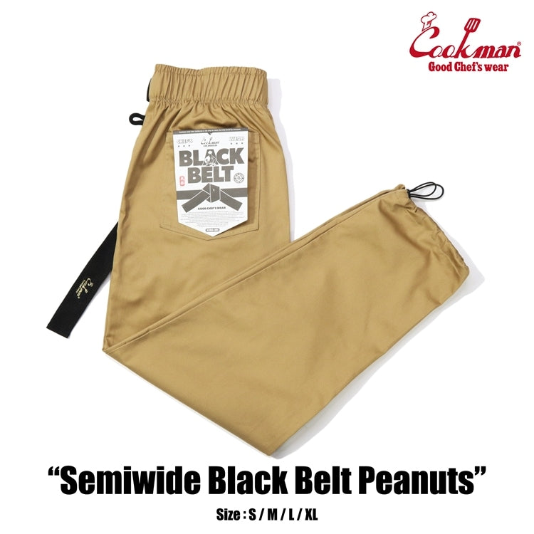 Cookman クックマン シェフパンツ Chef Pants Semiwide Black Belt Peanuts