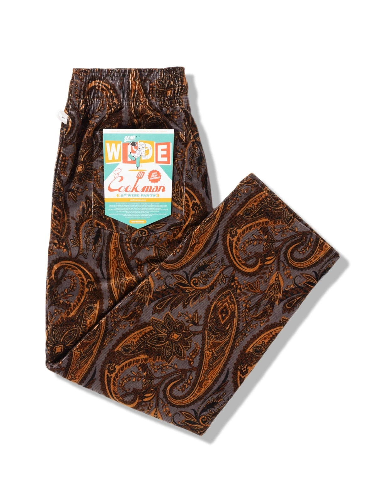 Cookman クックマン シェフパンツ Chef Pants Semiwide Corduroy Paisley Brown