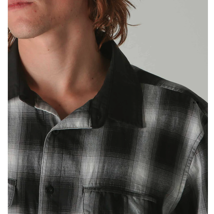 FORMER フォーマー BROADCAST PLAID SS SHIRT BLACK OMBRE