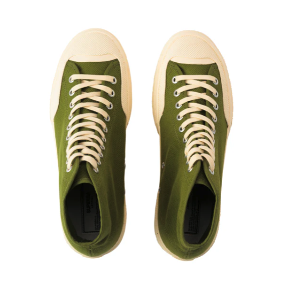 【雑誌 GOETHE 掲載】SUPERGA スペルガ 2433 ワークス ハイカット コットンキャンバス WORKS HCUT COTON CANVAS - GREEN-OFF WHITE -