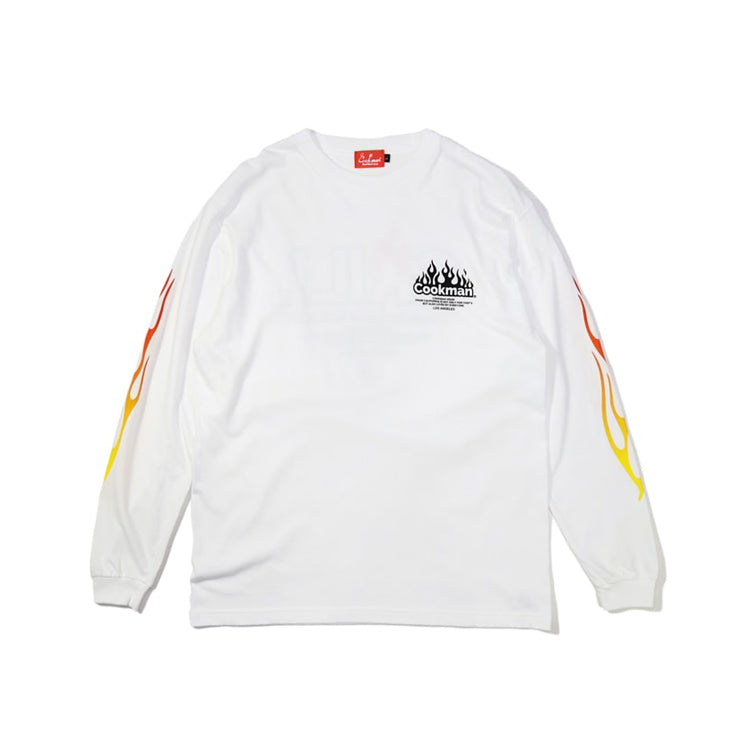 Cookman クックマン ロングスリーブ Tシャツ Grill - WHITE -