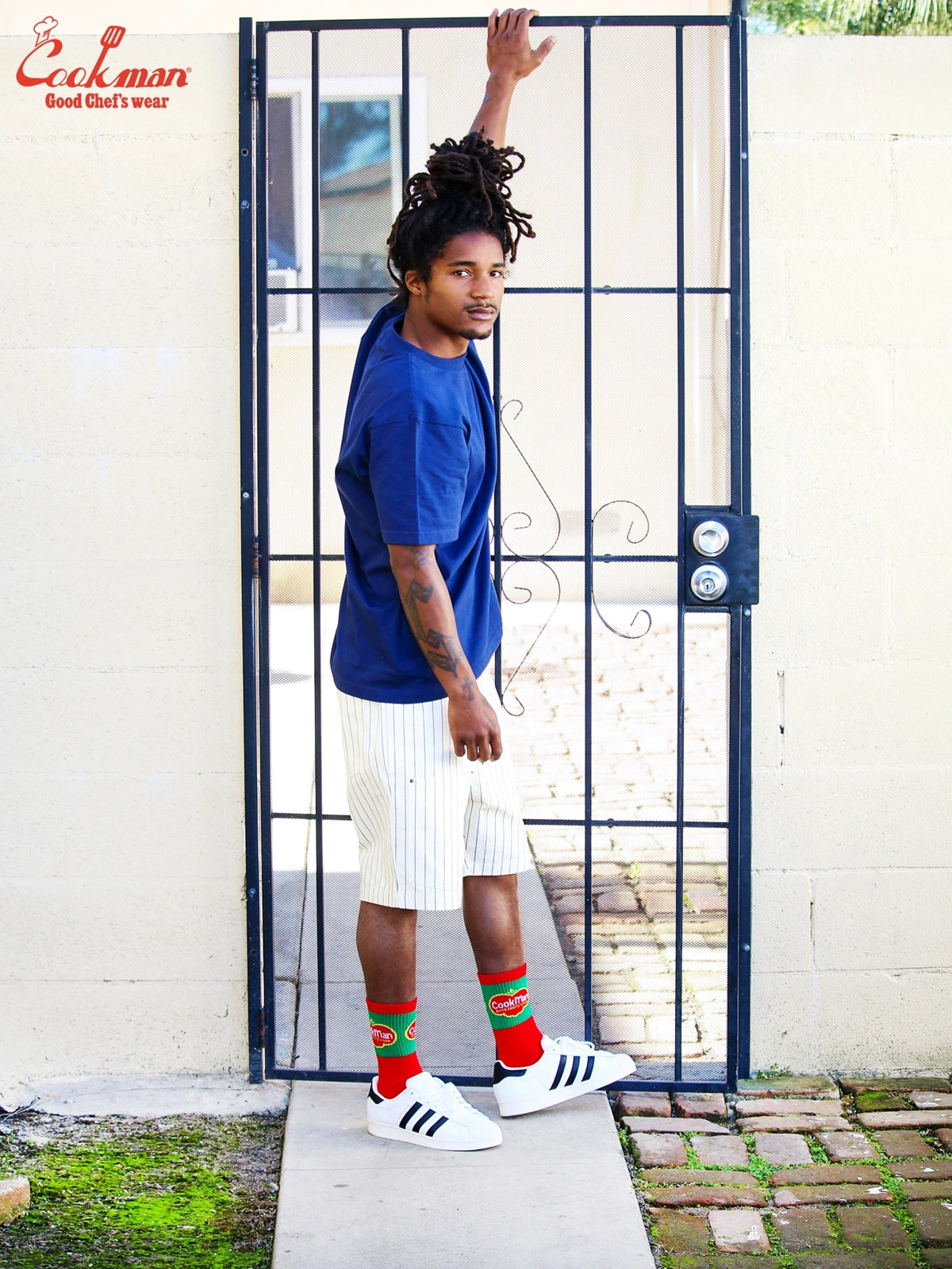 Cookman クックマン シェフパンツ Carpenter's Pants Short Front Pocket Herringbone - CREAM-