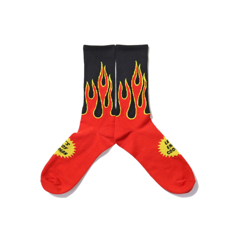 Cookman クックマン ソックス Rib Crew Socks Flame