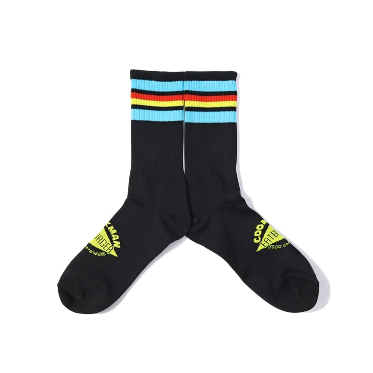 Cookman クックマン ソックス Rib Crew Socks FAT Logo Black