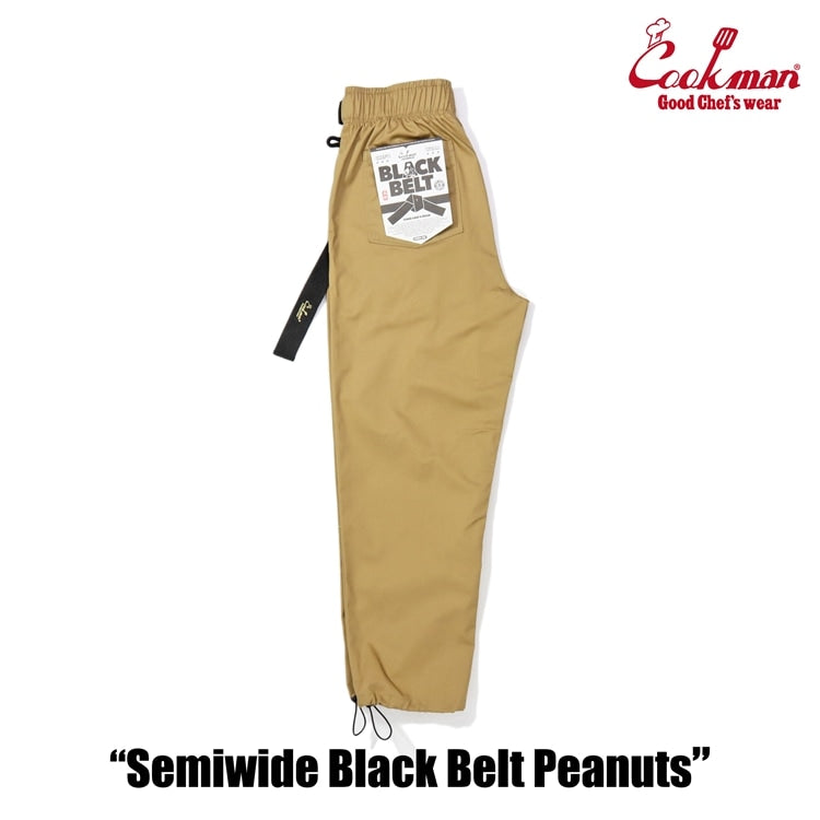 Cookman クックマン シェフパンツ Chef Pants Semiwide Black Belt Peanuts