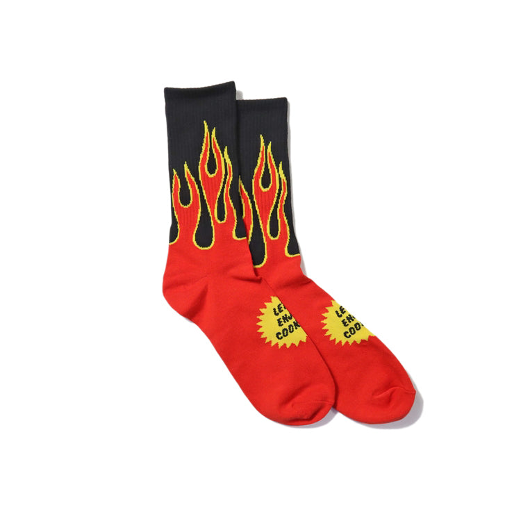 Cookman クックマン ソックス Rib Crew Socks Flame