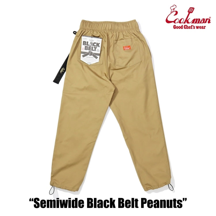 Cookman クックマン シェフパンツ Chef Pants Semiwide Black Belt Peanuts