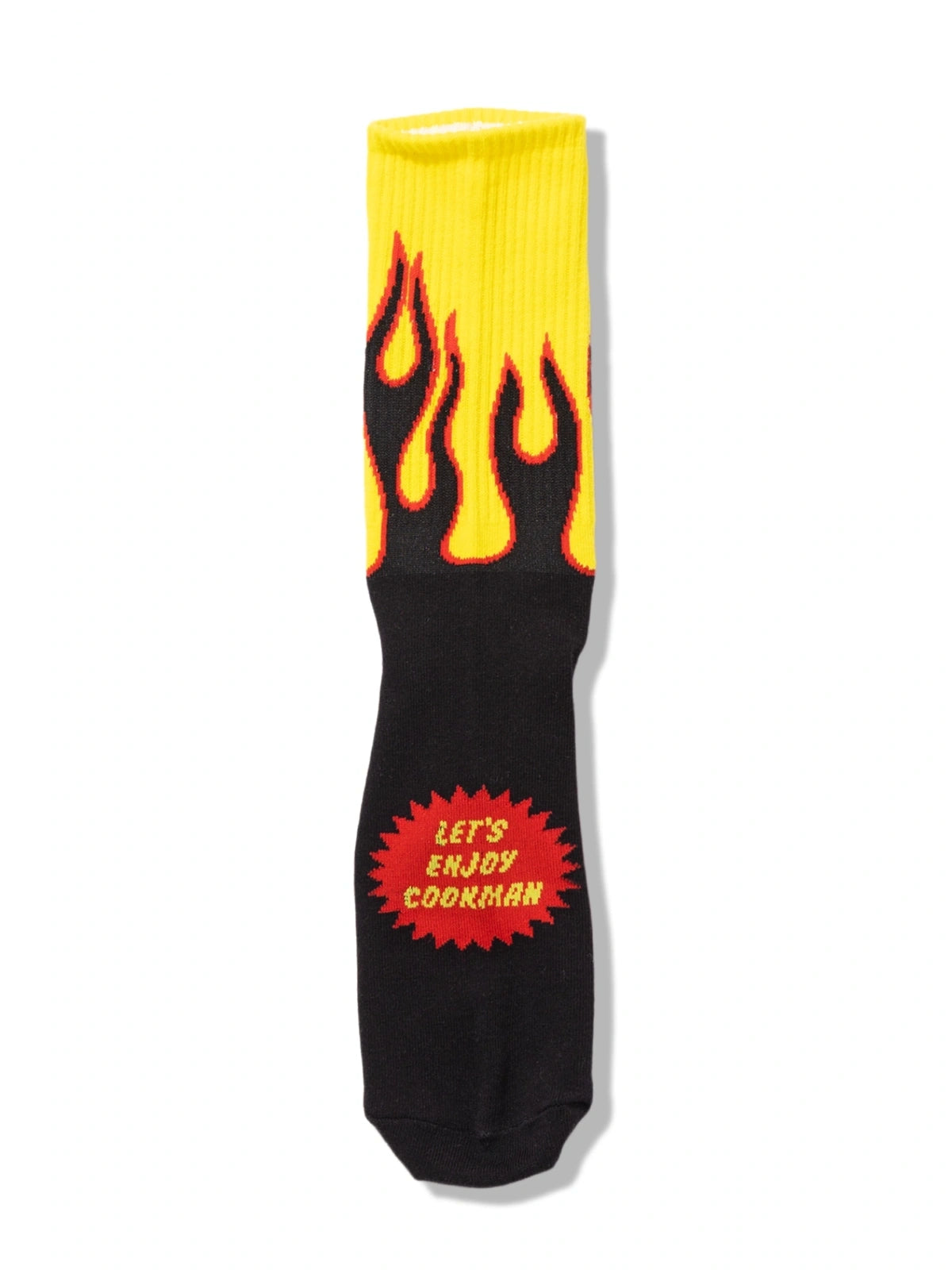 Cookman クックマン ソックス Rib Crew Socks Flame Black Yellow