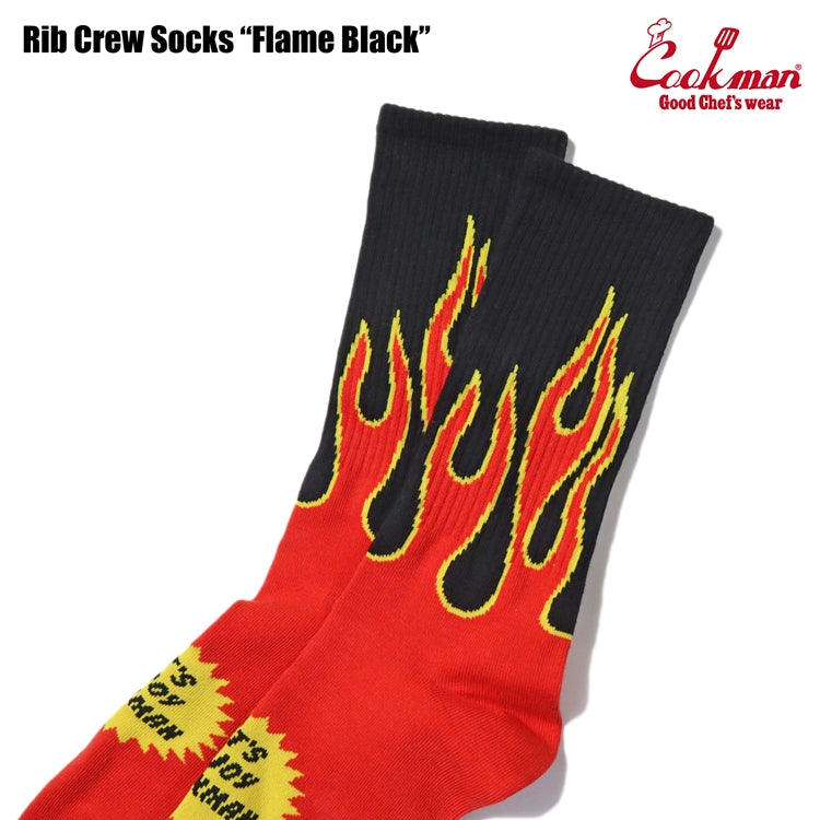 Cookman クックマン ソックス Rib Crew Socks Flame