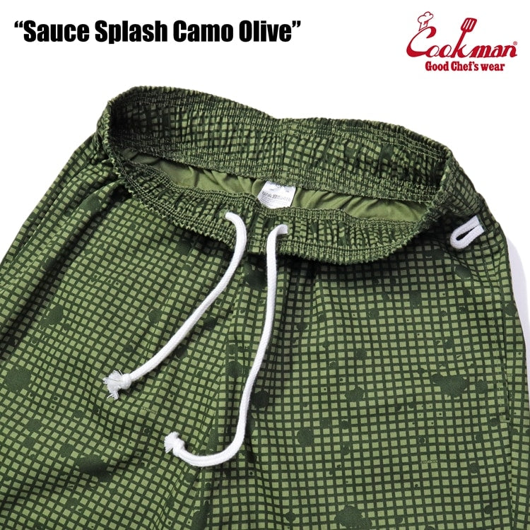 Cookman Chef Pants Sauce Splash - CAMO OLIVE -