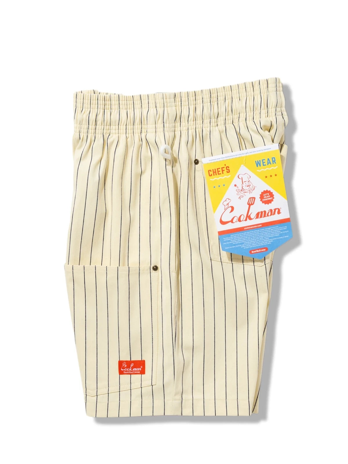 Cookman クックマン シェフパンツ Carpenter's Pants Short Front Pocket Herringbone - CREAM-