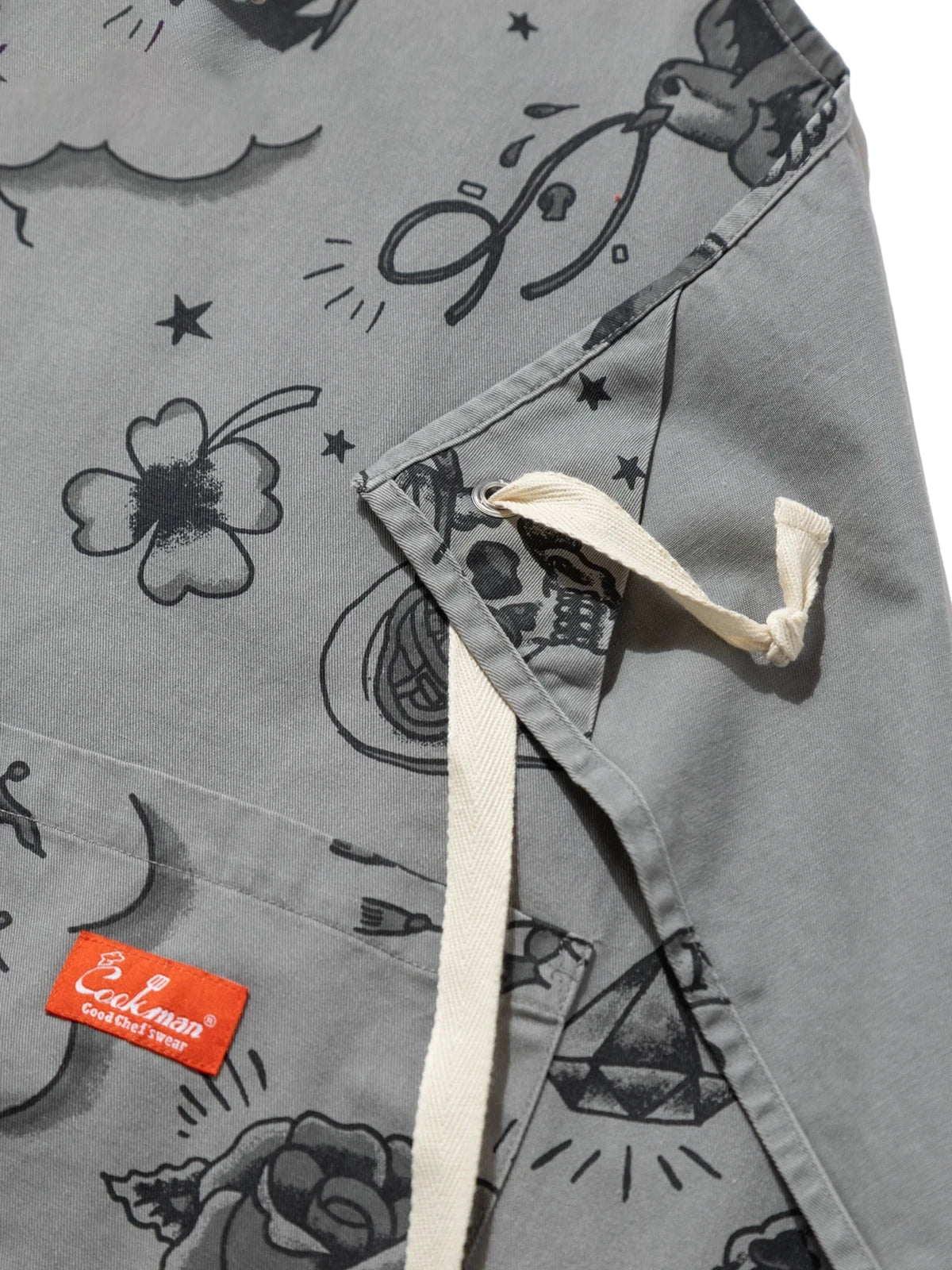 Cookman クックマン ソックス Long Apron Old Tattoo - GRAY -