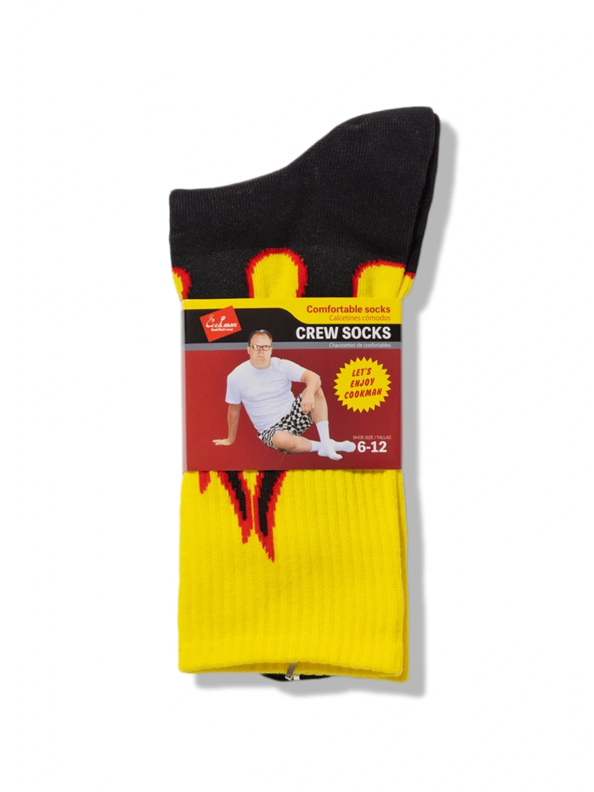 Cookman クックマン ソックス Rib Crew Socks Flame Black Yellow