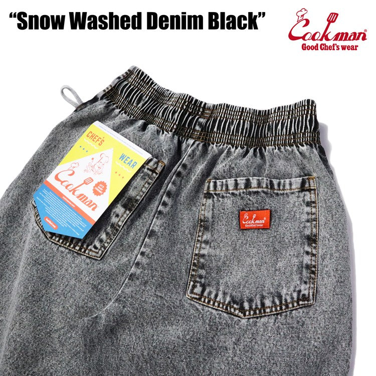 Cookman Chef Pants Snow Washed Denim Black