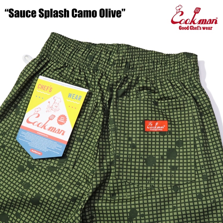 Cookman Chef Pants Sauce Splash - CAMO OLIVE -