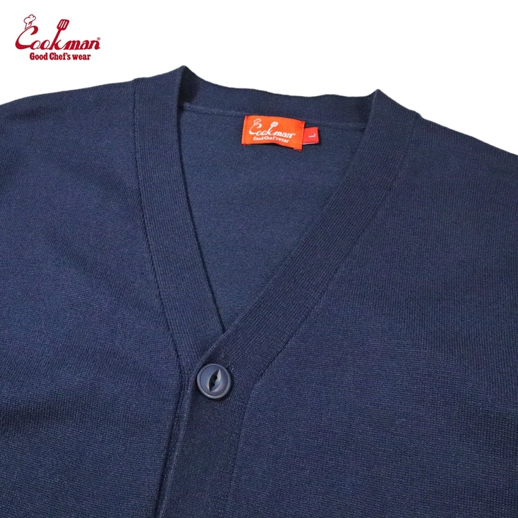 Cookman クックマン カーディガン Knitted Cardigan Letterman - NAVY -