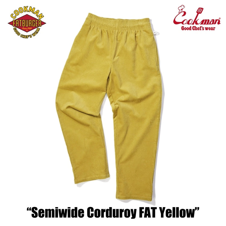 Cookman クックマン シェフパンツ Chef Pants Semiwide Corduroy FAT Yellow