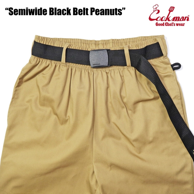 Cookman クックマン シェフパンツ Chef Pants Semiwide Black Belt Peanuts