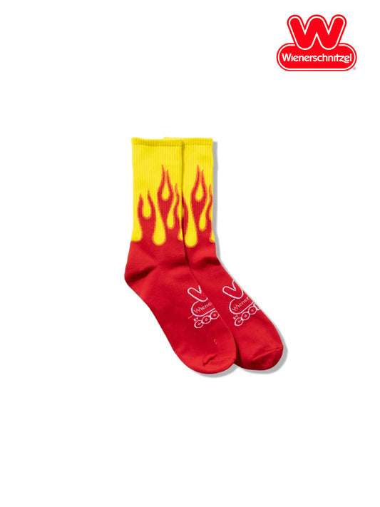 Cookman クックマン ソックス Rib Crew Socks Wienerschnitzel - Flame -