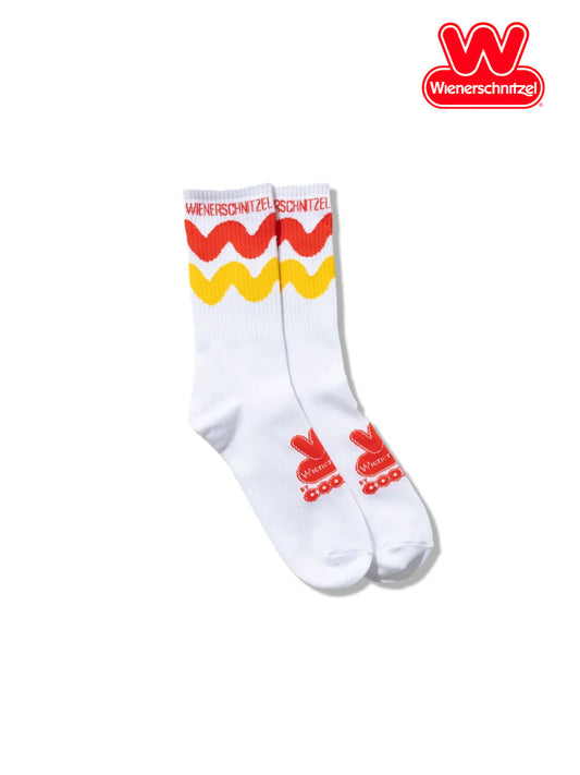 Cookman クックマン ソックス Rib Crew Socks Wienerschnitzel Sauce - WHITE -