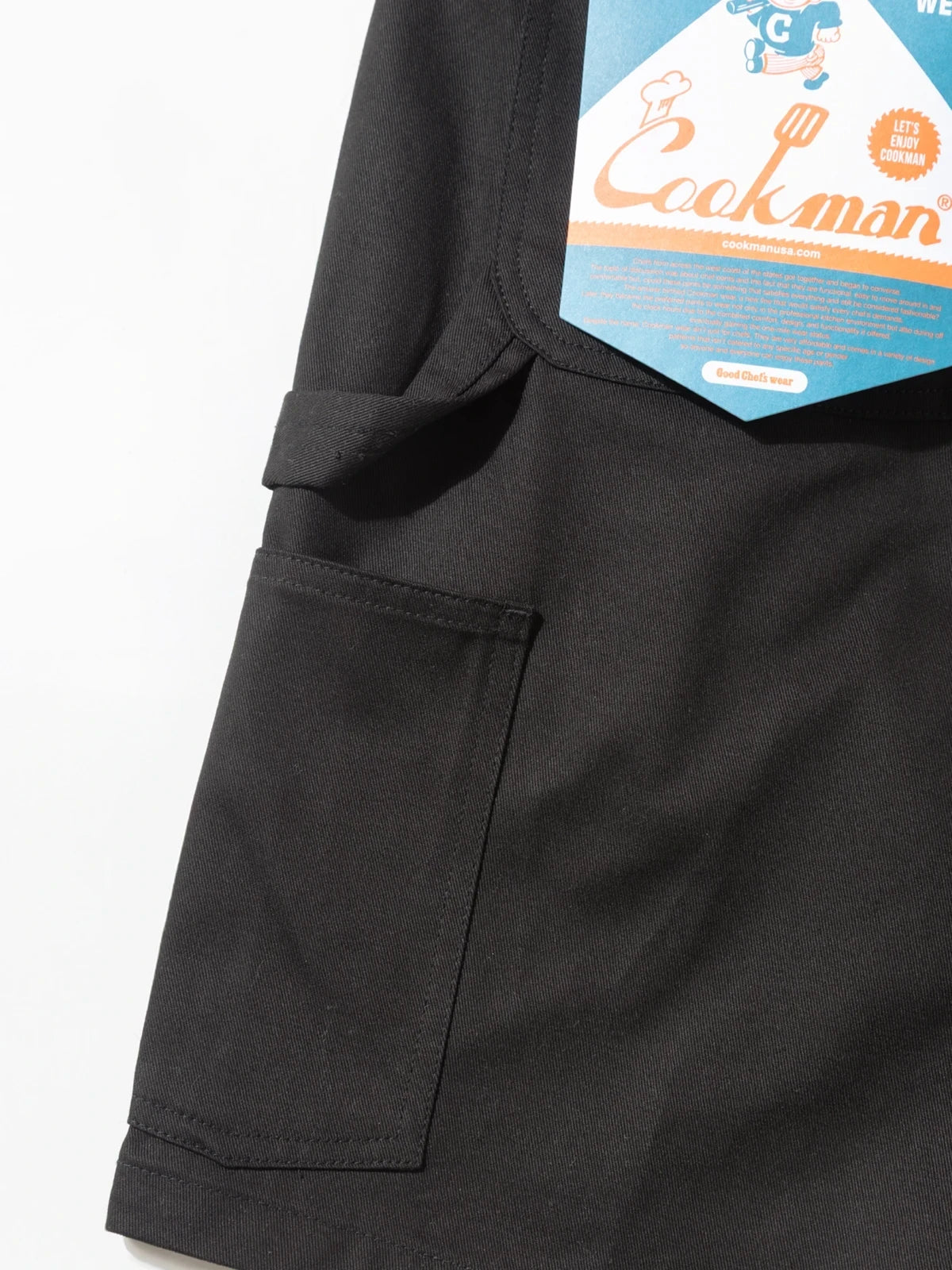 Cookman クックマン シェフパンツ Carpenter's Pants Short Heavy twill- BLACK -