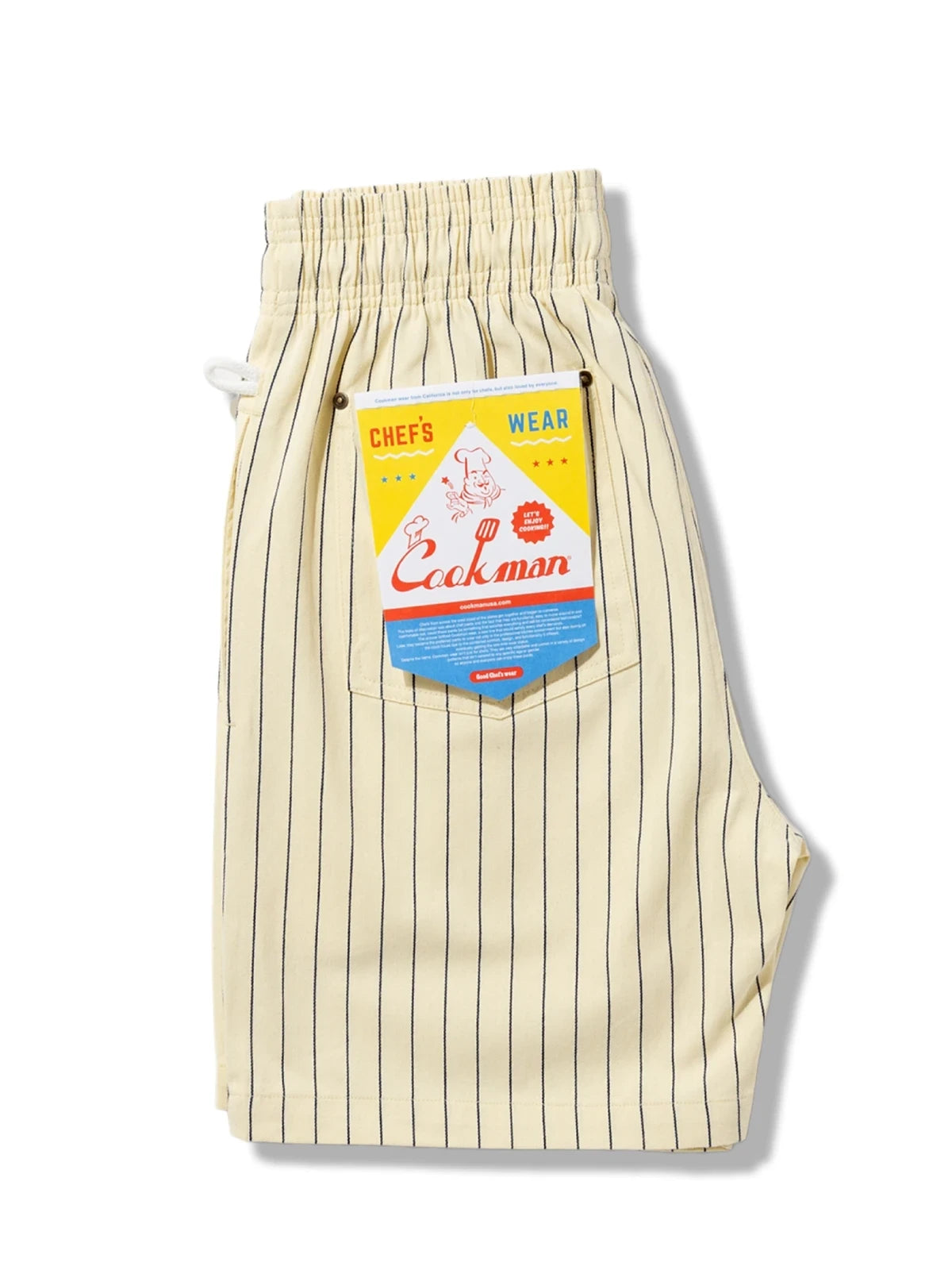 Cookman クックマン シェフパンツ Carpenter's Pants Short Front Pocket Herringbone - CREAM-