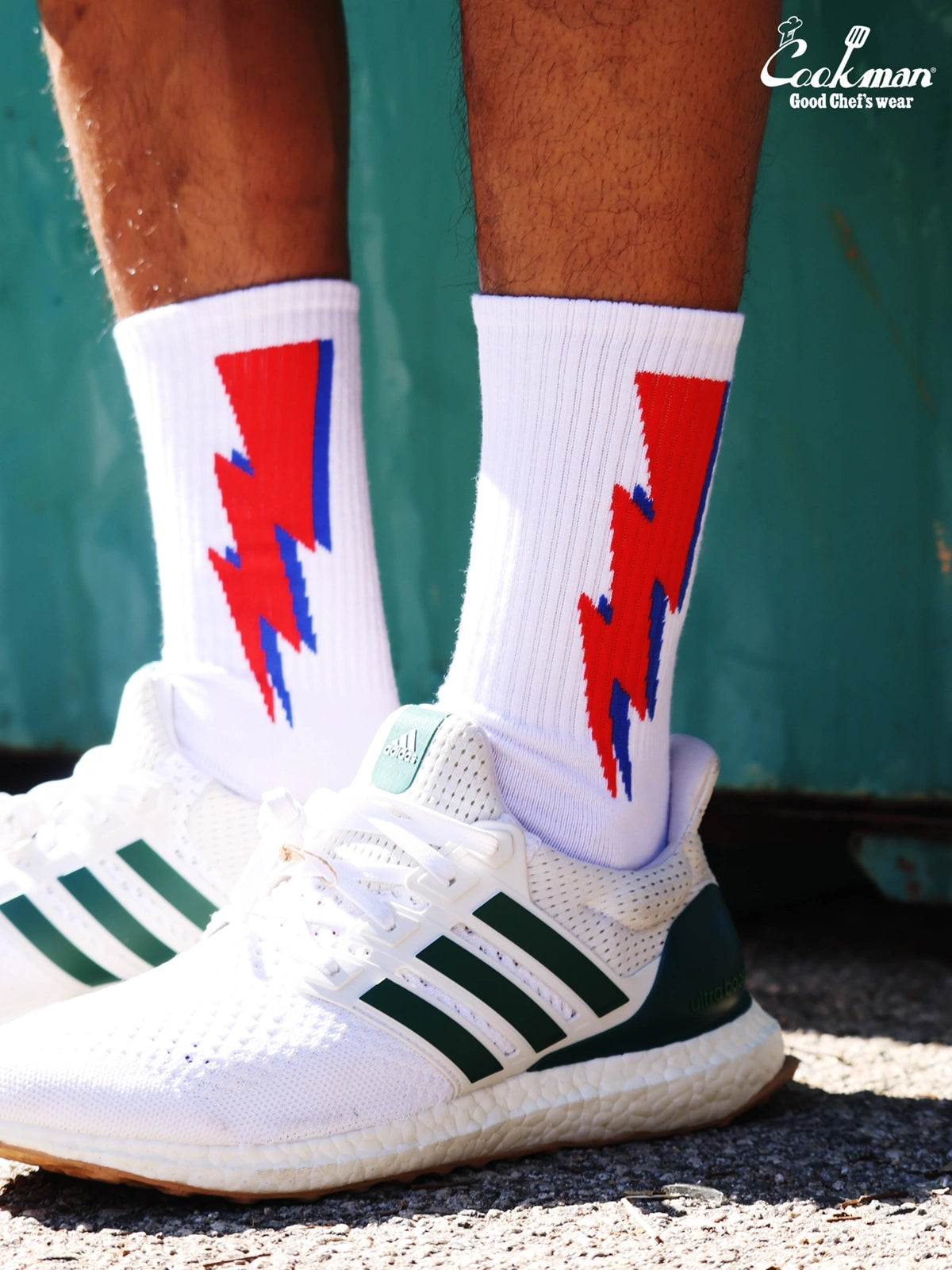 Cookman クックマン ソックス Rib Crew Socks Lightning White