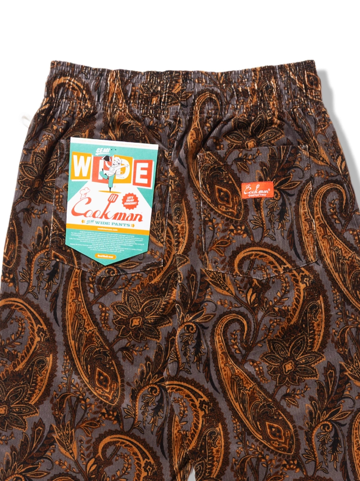 Cookman クックマン シェフパンツ Chef Pants Semiwide Corduroy Paisley Brown