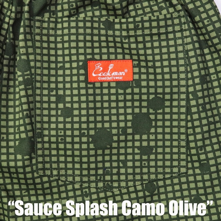 Cookman Chef Pants Sauce Splash - CAMO OLIVE -