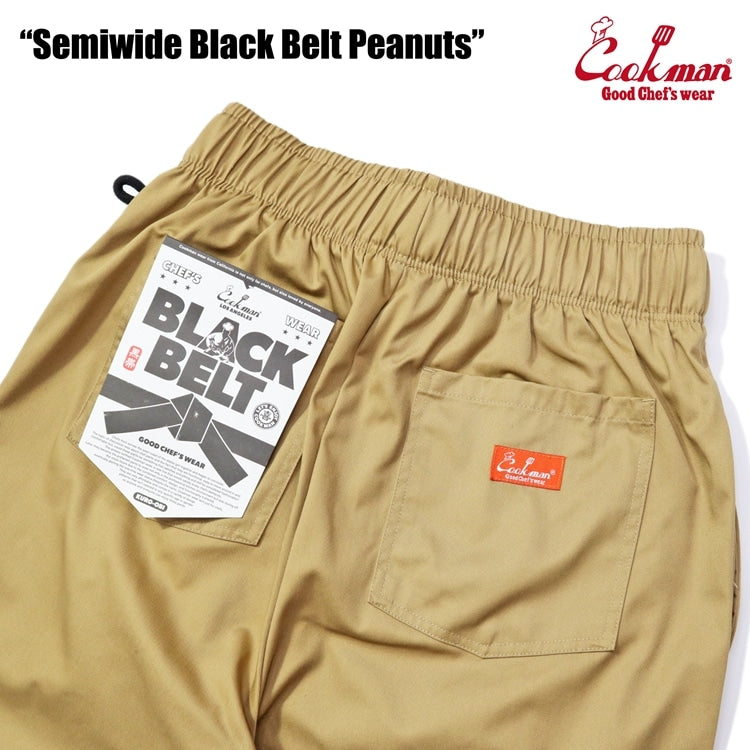 Cookman クックマン シェフパンツ Chef Pants Semiwide Black Belt Peanuts