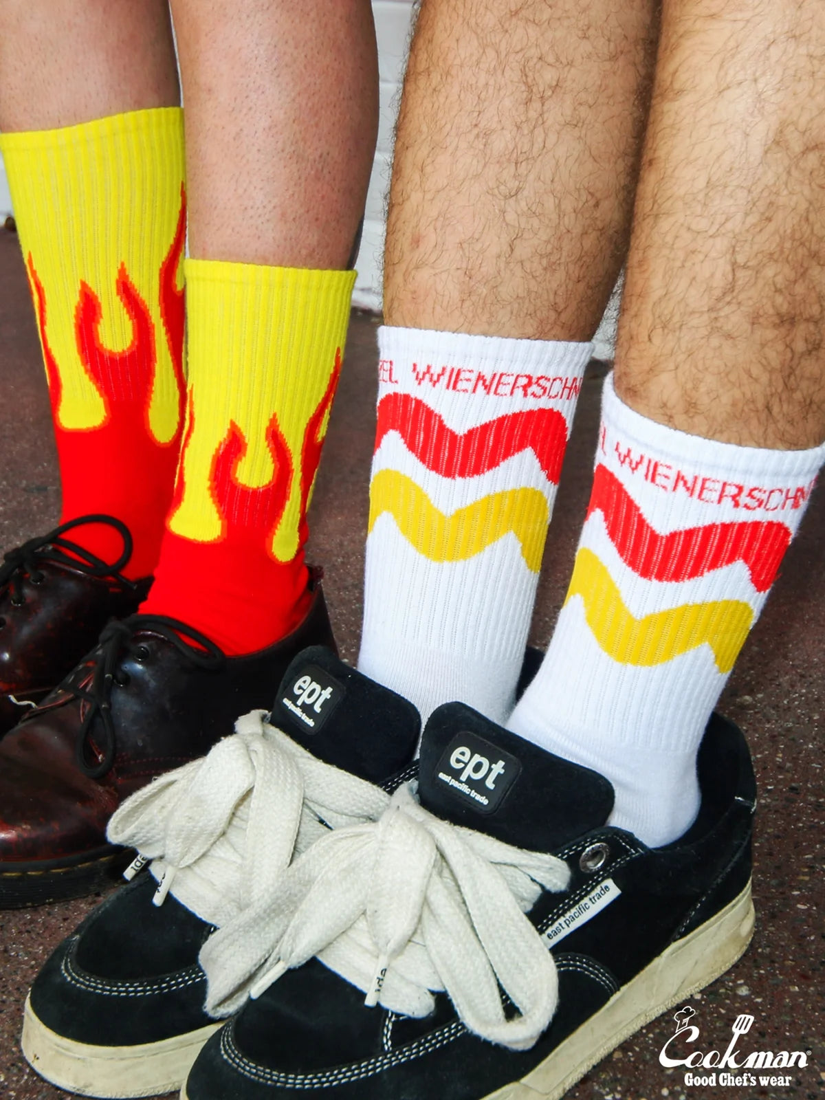 Cookman クックマン ソックス Rib Crew Socks Wienerschnitzel - Flame -