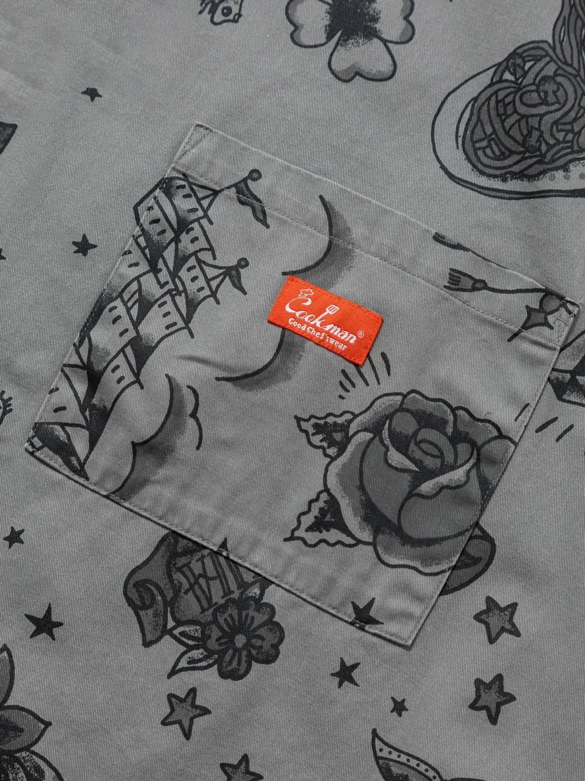 Cookman クックマン ソックス Long Apron Old Tattoo - GRAY -