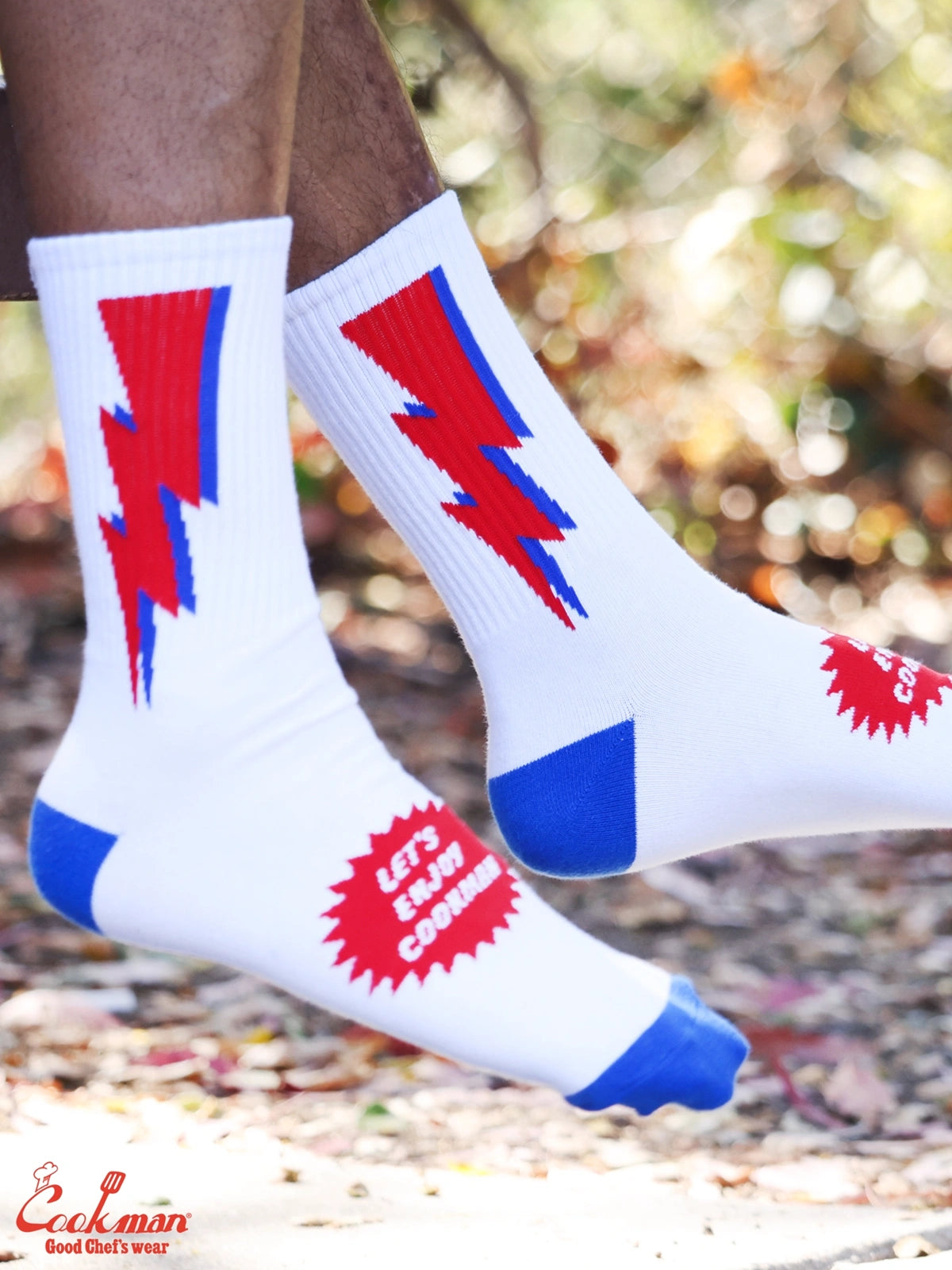 Cookman クックマン ソックス Rib Crew Socks Lightning White