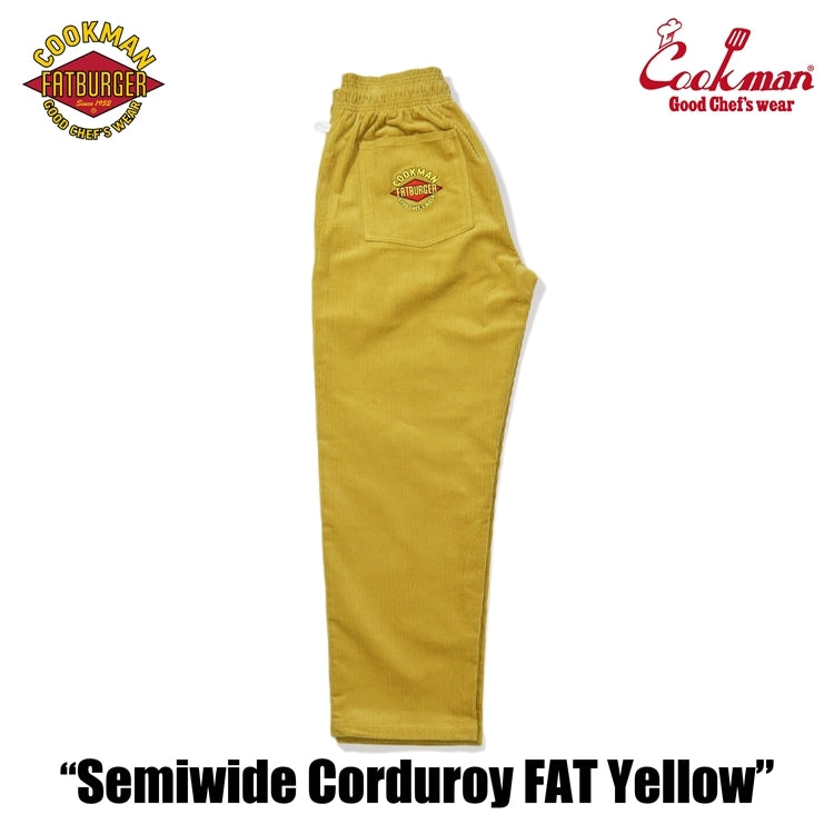 Cookman クックマン シェフパンツ Chef Pants Semiwide Corduroy FAT Yellow