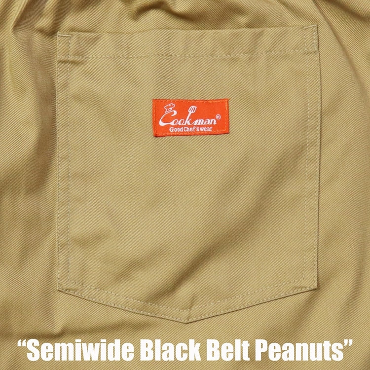 Cookman クックマン シェフパンツ Chef Pants Semiwide Black Belt Peanuts