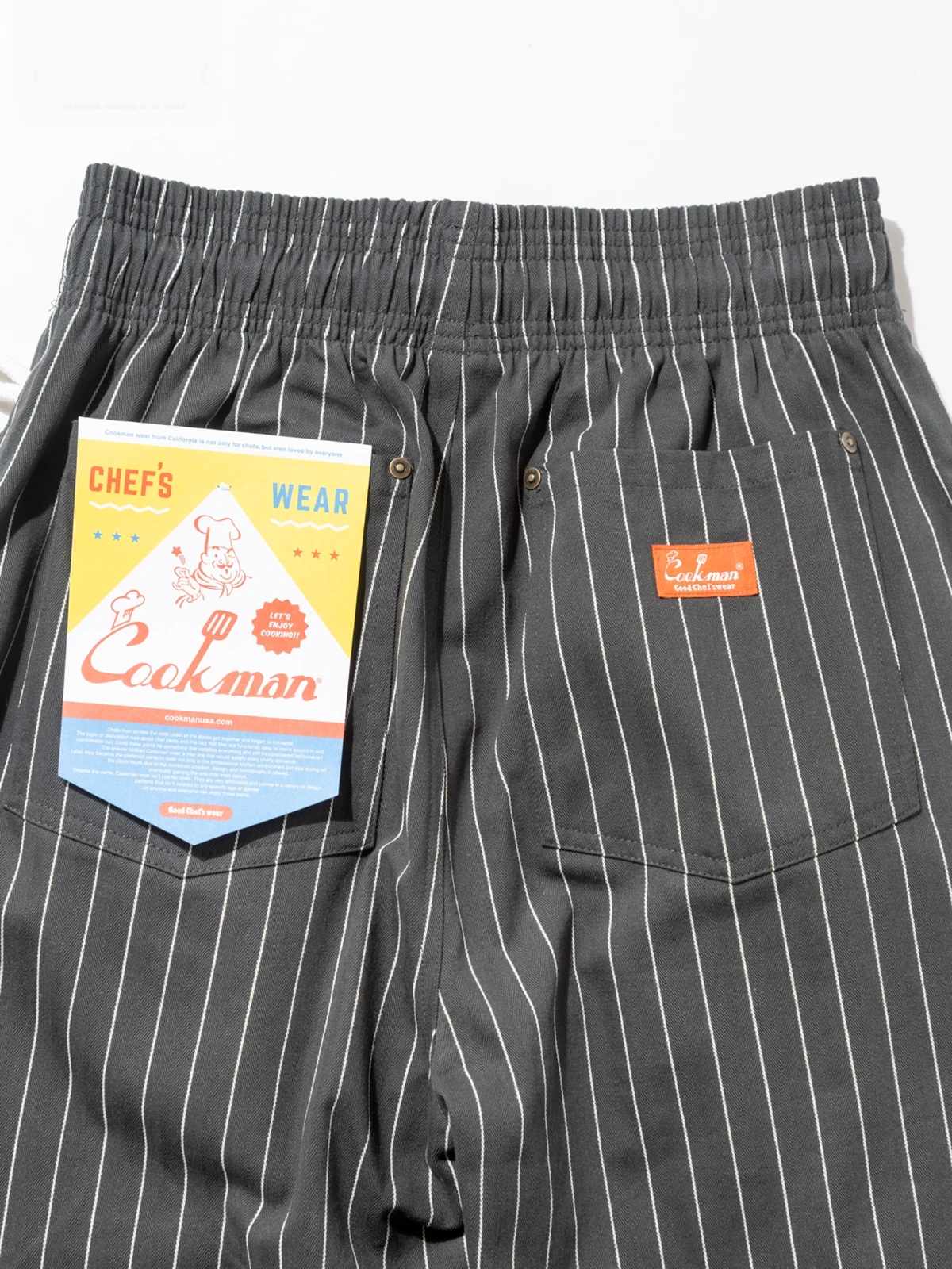 Cookman クックマン シェフパンツ Carpenter's Pants Short Front Pocket Herringbone - CHARCOAL-