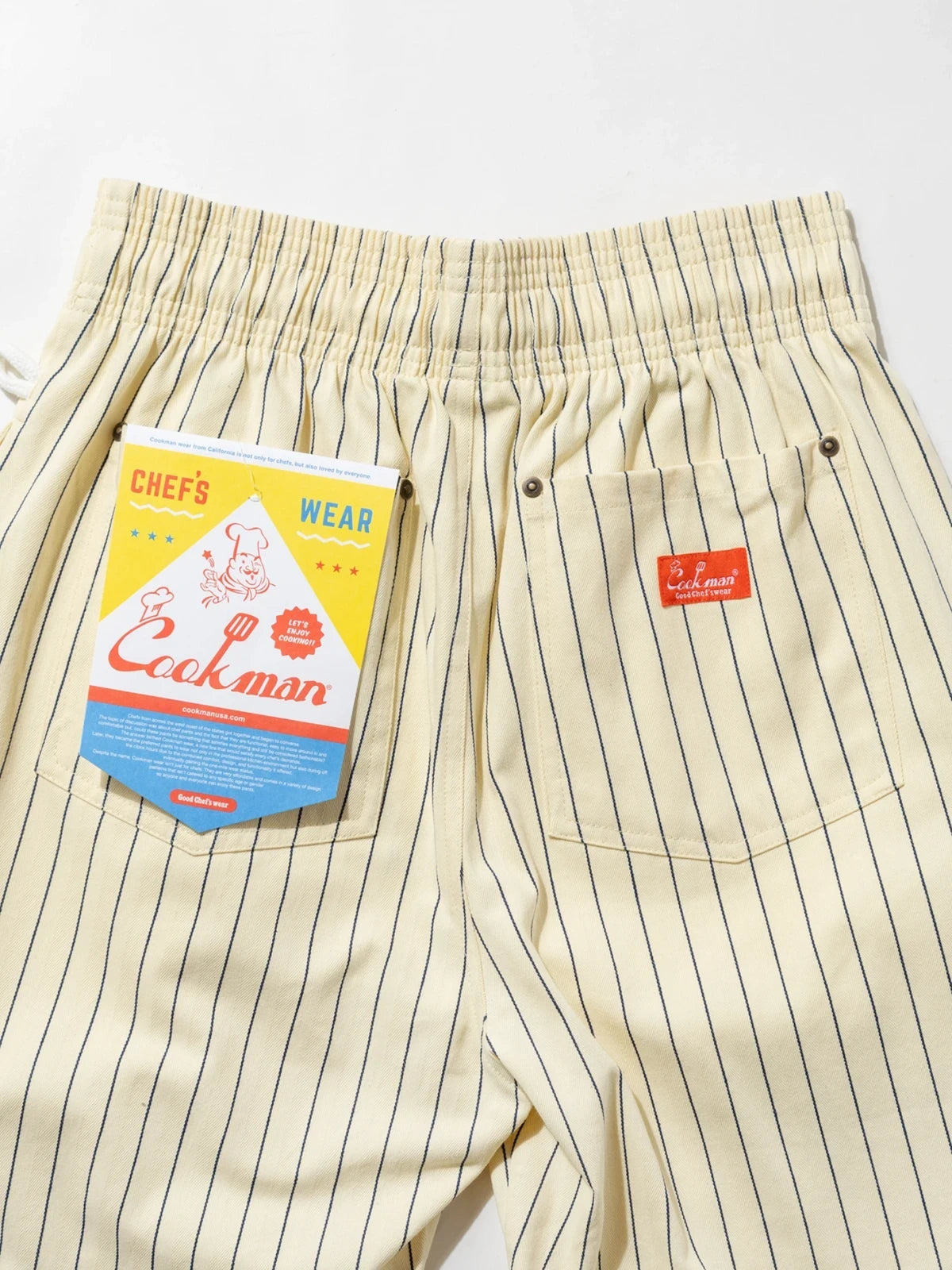 Cookman クックマン シェフパンツ Carpenter's Pants Short Front Pocket Herringbone - CREAM-