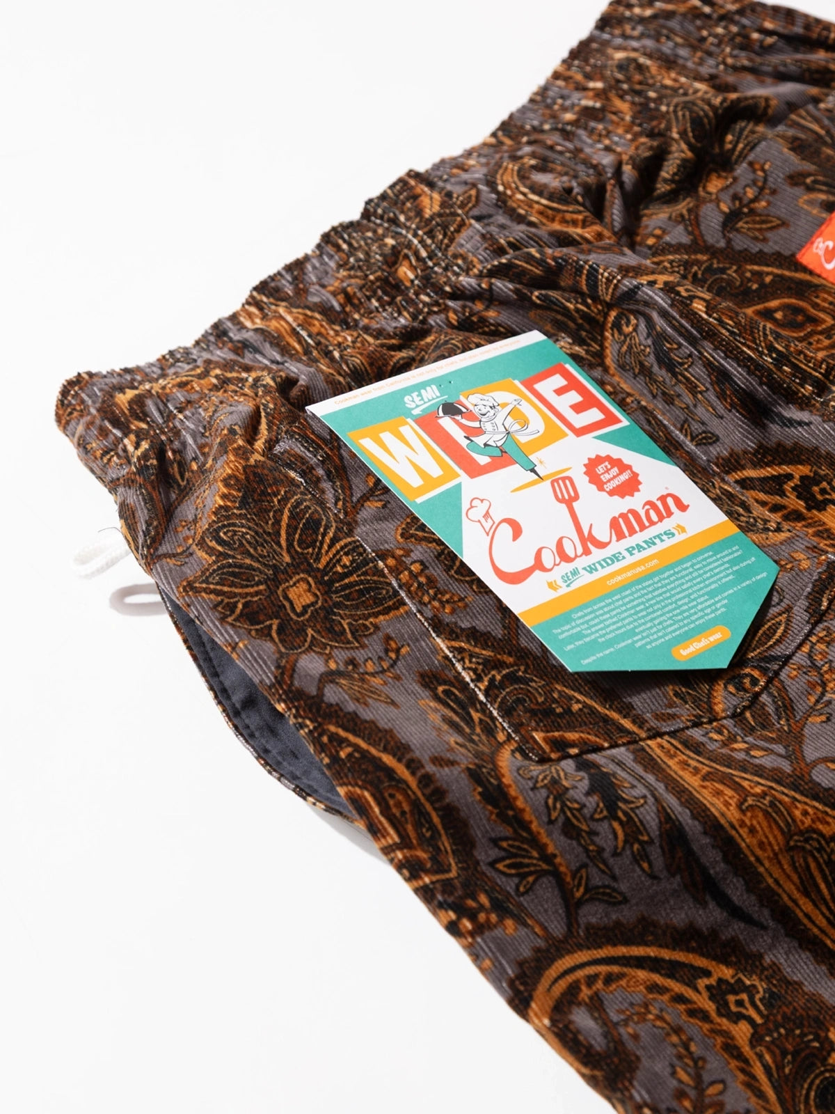 Cookman クックマン シェフパンツ Chef Pants Semiwide Corduroy Paisley Brown