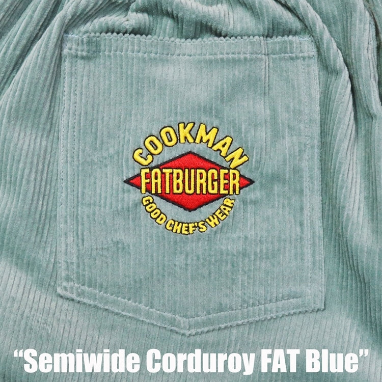 Cookman クックマン シェフパンツ Chef Pants Semiwide Corduroy FAT Blue